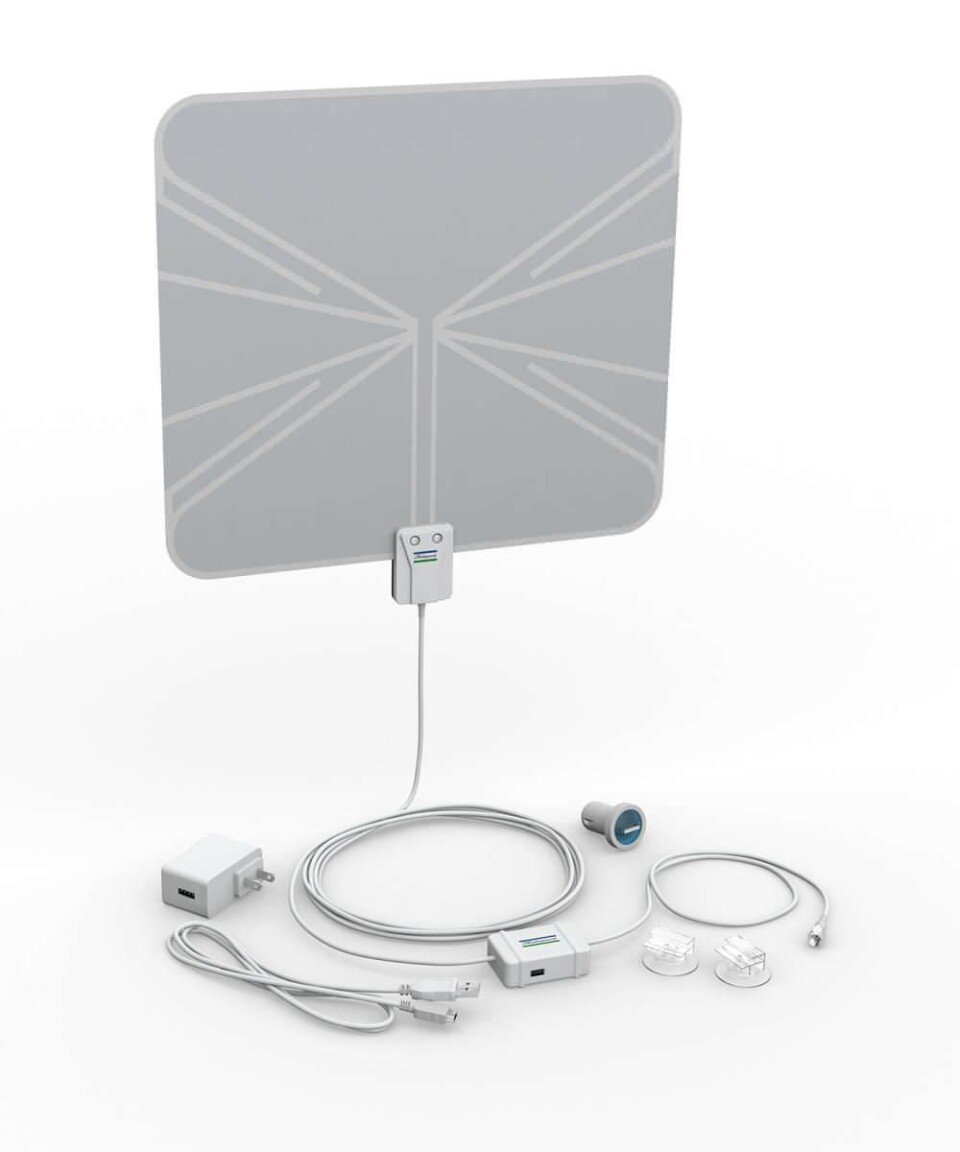 Flat antenne for flate skjermer