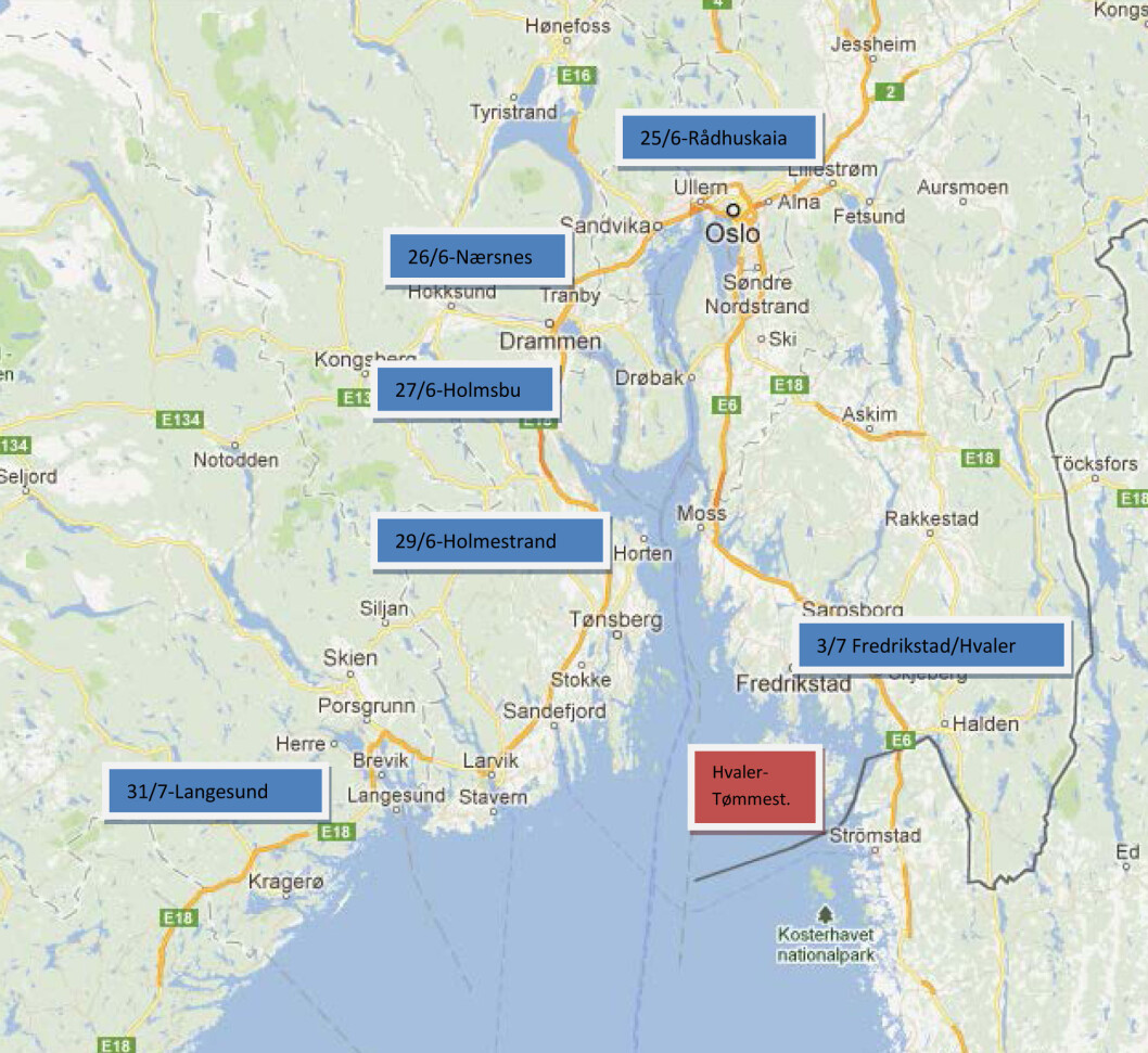 Seilingsruten i Norge 2012. Seilingsruten i Norge 2012.