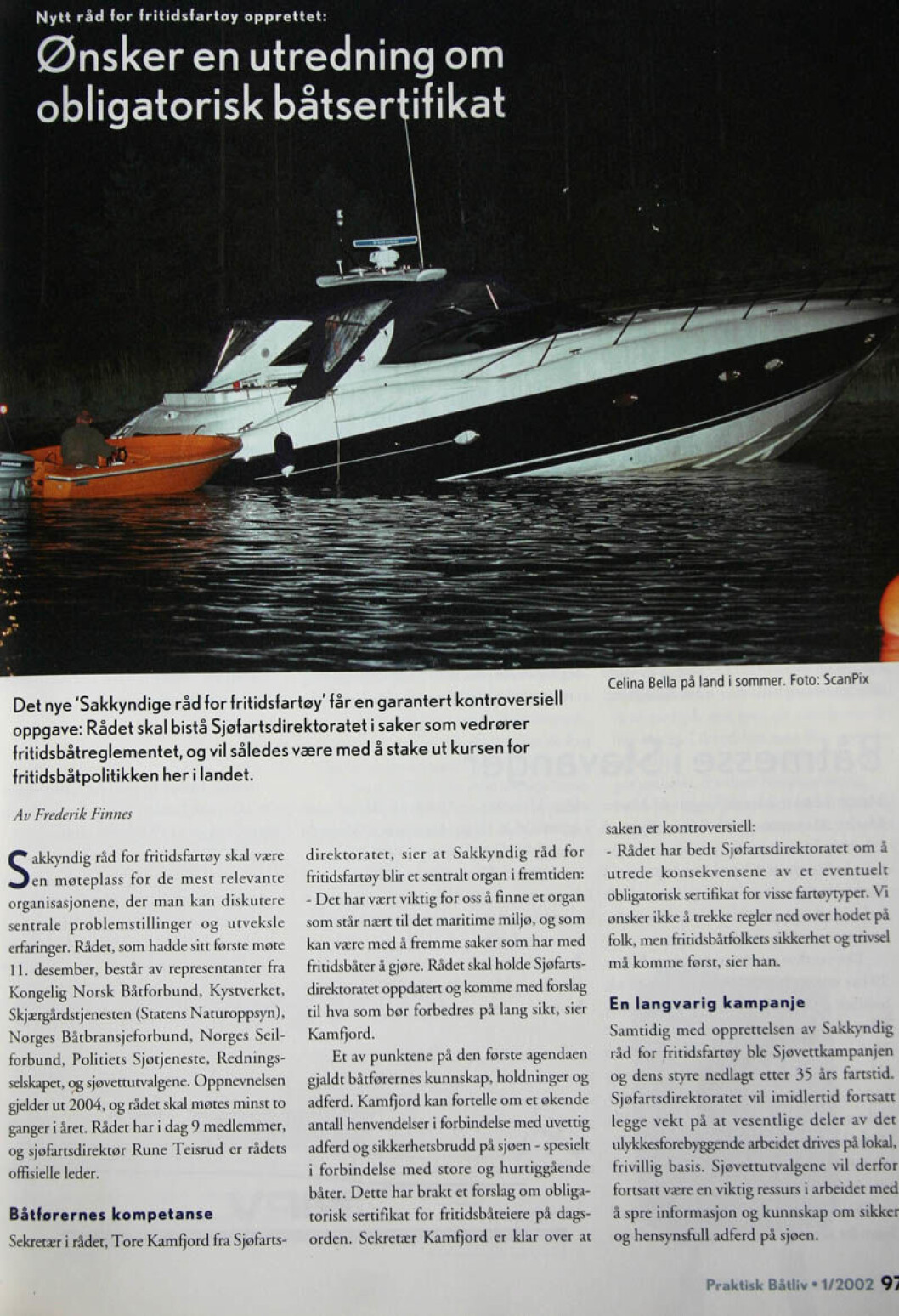 Faksimile av Båtliv nr. 1 2002. Faksimile av Båtliv nr. 1 2002.