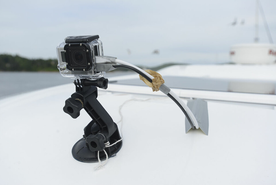 Livesendingen fra båten går via et GoPro kamera plassert på taket.
