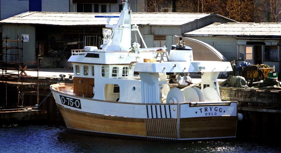 Mandal 20070420.Den nye fiskebåten til Kjell Inge Røkke sjøsatt på Båtservice Mandal AS. Båten heter 'Trygg' og er på 49 fot.Båten skal Røkke fiske reker med som han skal selge på Rådhuskaia i Oslo.Foto;Nicolai Prebensen / VG