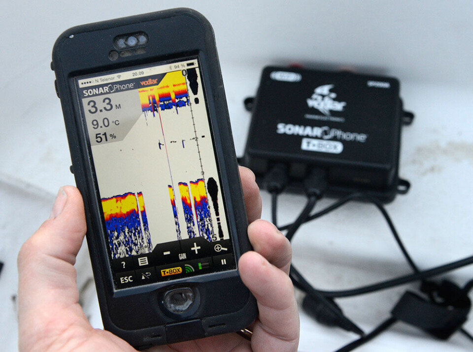 Vexilar Sonar Phone har også egen app som kun viser dybdedata.