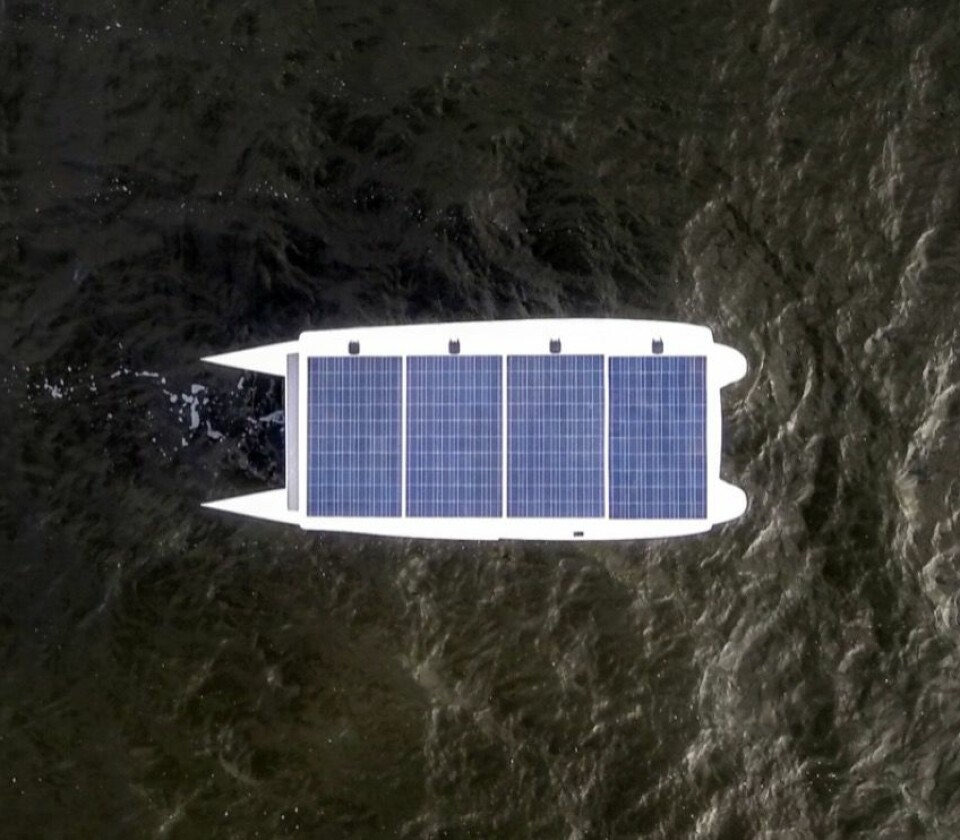 Hele biminien er dekket av solceller. Det forlenger rekkevidden, og kan kanskje drive båten i lav fart på godværsdager.