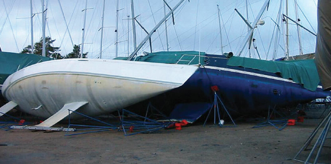 «DOMINO-EFFEKT»: Stormen «Tuva» sist vinter sørget for at flere seilbåter veltet.