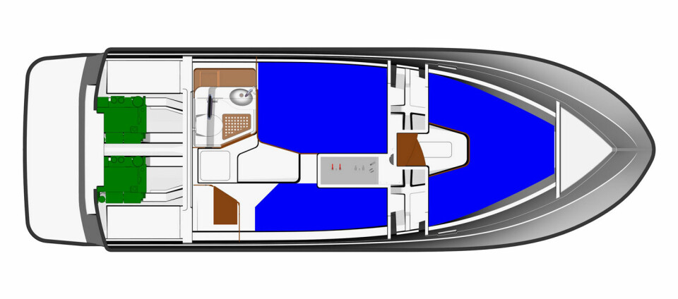 TARGA 30: Båten kommer med fem køyeplasser.