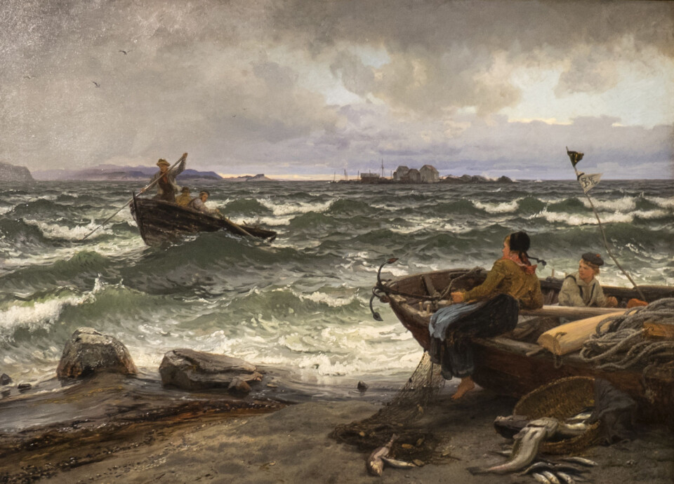 FRA LISTA: Dette bildet henger på Slottet og ble malt av Hans Gude i 1883. Det bærer tittelen «Strandbilde fra Lista».