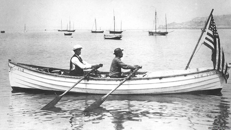 DE ALLER FØRSTE: I 1896 la Georg Harbo og Gabriel «Frank» Samuelsen ut fra New York og ble de aller første til å ro over et hav.