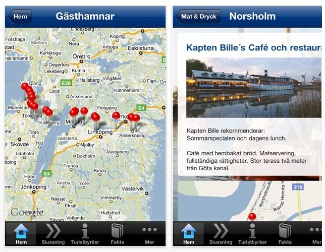 Göta kanal med app Göta kanal med app