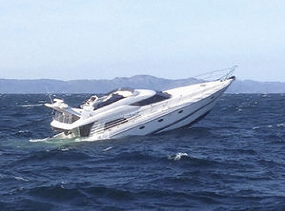 Sank: En Sunseeker Manhattan 62 med i CE-klasse A sank utenfor Lista.