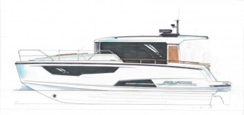 Aquador 35 AQ: Båten er designet av Espen Thorup. Aquador 35 AQ: Båten er designet av Espen Thorup.