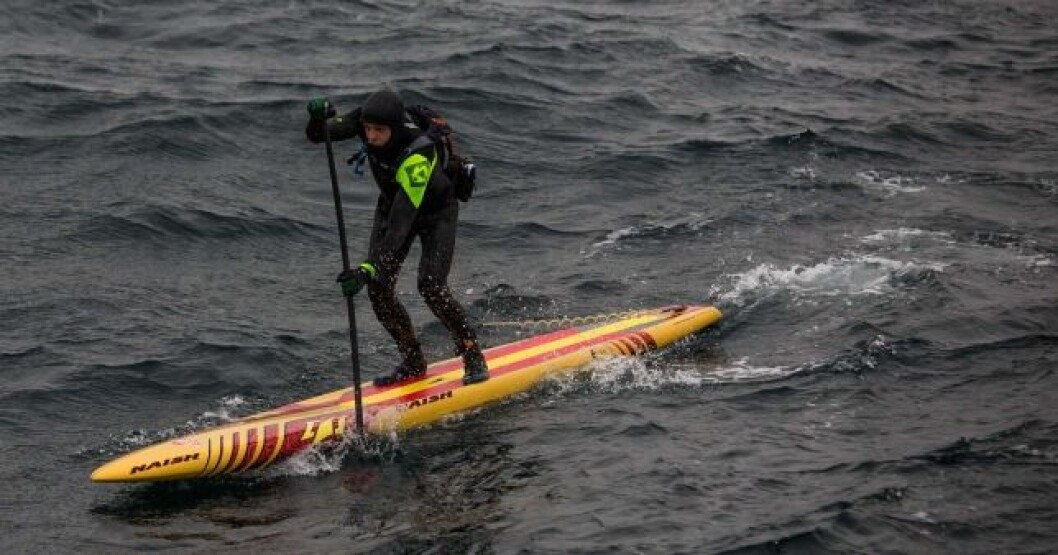 SUP: Casper Steinfath forsøkte å padle over Skagerrak i februar. Han klarte det nesten. SUP: Casper Steinfath forsøkte å padle over Skagerrak i februar. Han klarte det nesten.