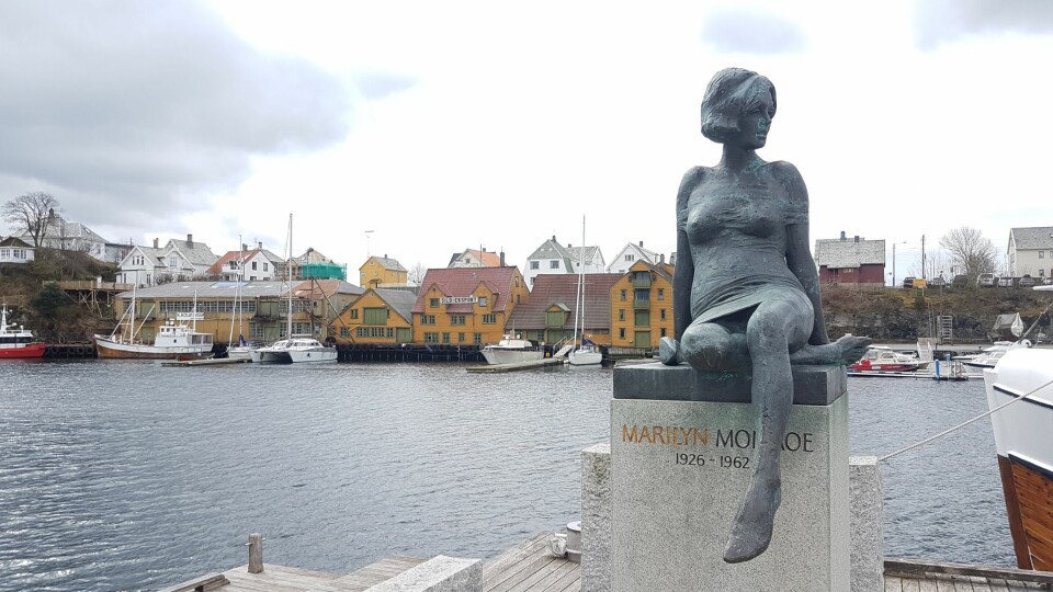 Marilyn Monroe hilser velkommen på kaia i Haugesund
