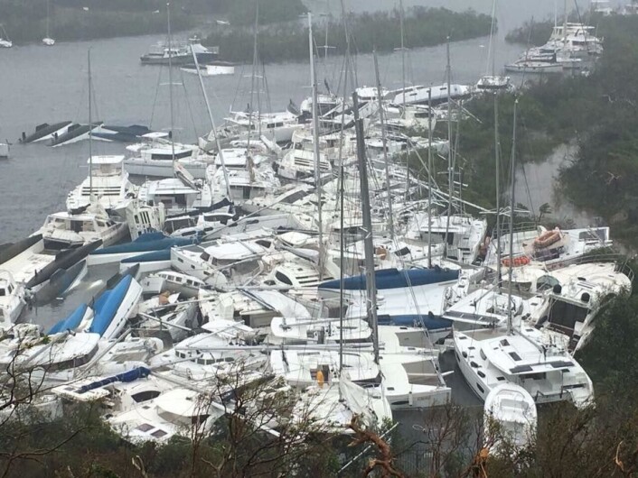 KNUST: Parquita Bay på Tortola skulle være en trygg havn for orkaner. Her ligger det en stor flåte charterbåter. KNUST: Parquita Bay på Tortola skulle være en trygg havn for orkaner. Her ligger det en stor flåte charterbåter.