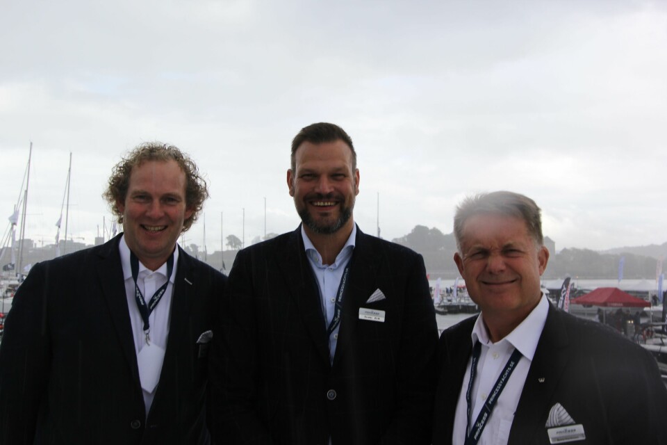 Petter Morsk-Knudsen, Svein Erik Palmstrøm og Benny Martinsson i Princess Yachts.