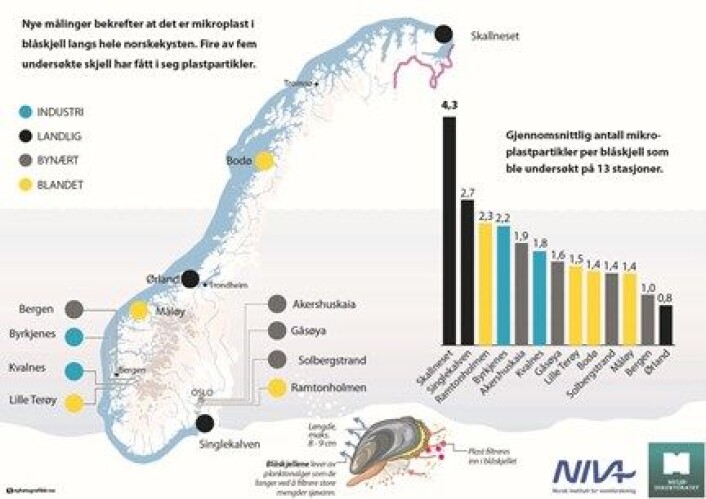 UNDERSØKELSE: Flest plast-partikler ble funnet i Finnmark. UNDERSØKELSE: Flest plast-partikler ble funnet i Finnmark.