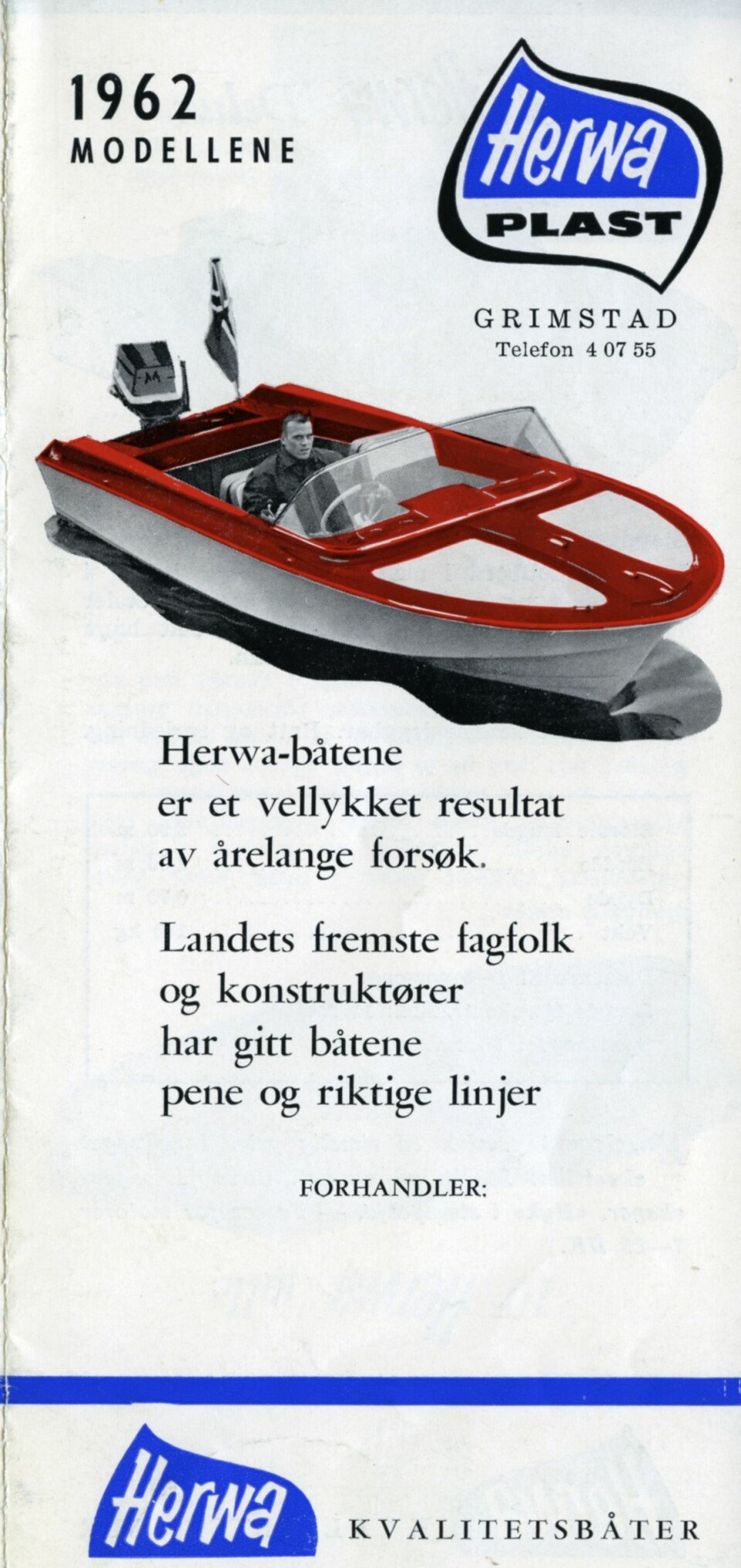 TIDLIG MED PLAST: Annonse fra 1962.