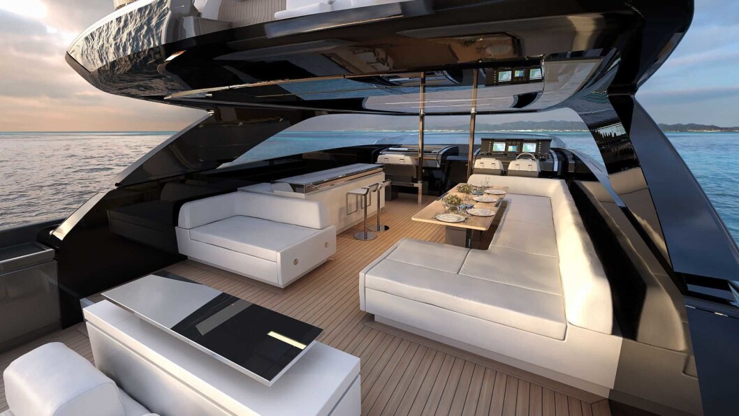 STØRSTE RIVA MED FLYBRIDGE: Riva 110 Dolcevita. STØRSTE RIVA MED FLYBRIDGE: Riva 110 Dolcevita.