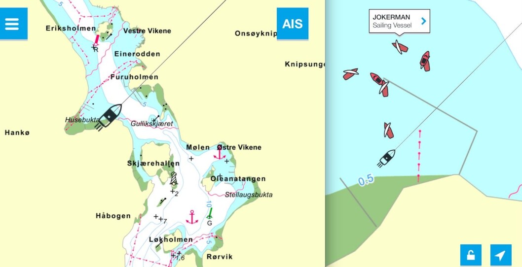 AVANSERT: Gulesider-appen har nå fått AIS, og muligheter til å planlegge ruter. AVANSERT: Gulesider-appen har nå fått AIS, og muligheter til å planlegge ruter.