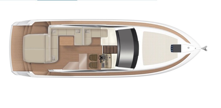 FAIRLINE 43 OPEN: Plantegning. FAIRLINE 43 OPEN: Plantegning.