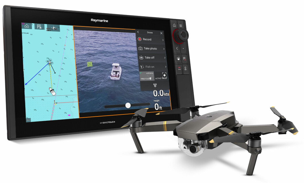 PLOTTER MED DRONE: Raymarine Axiom gir helt nye muligheter med siste oppdatering.