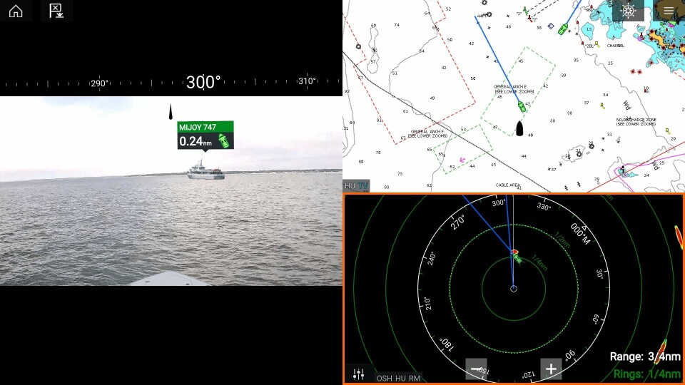MANGE HJELPEMIDLER: AR: Her vises informasjon over skipet med hjelp av kamera.