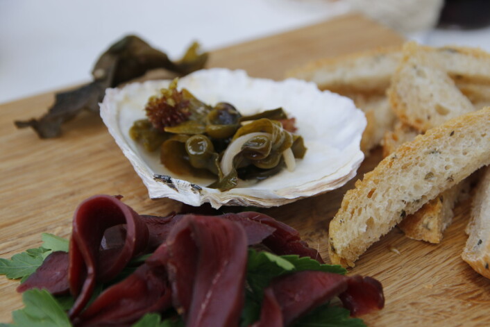 SMAKSPRØVER: Grisetang og gravet skarvebryst på restaurant Basthaven. SMAKSPRØVER: Grisetang og gravet skarvebryst på restaurant Basthaven.