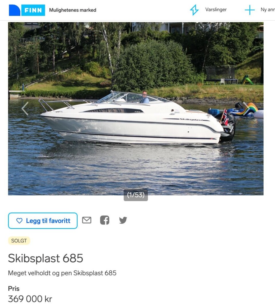 POPULÆRE: Skibsplast går fort unna i bruktbåtmarkedet, og 685 er ikke noe unntak. POPULÆRE: Skibsplast går fort unna i bruktbåtmarkedet, og 685 er ikke noe unntak.