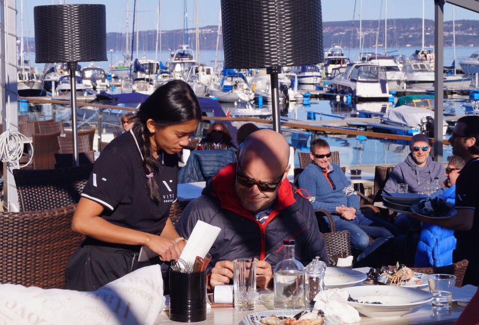 RESTAURANT: Guttegjeng på restaurantbesøk i Vollen.