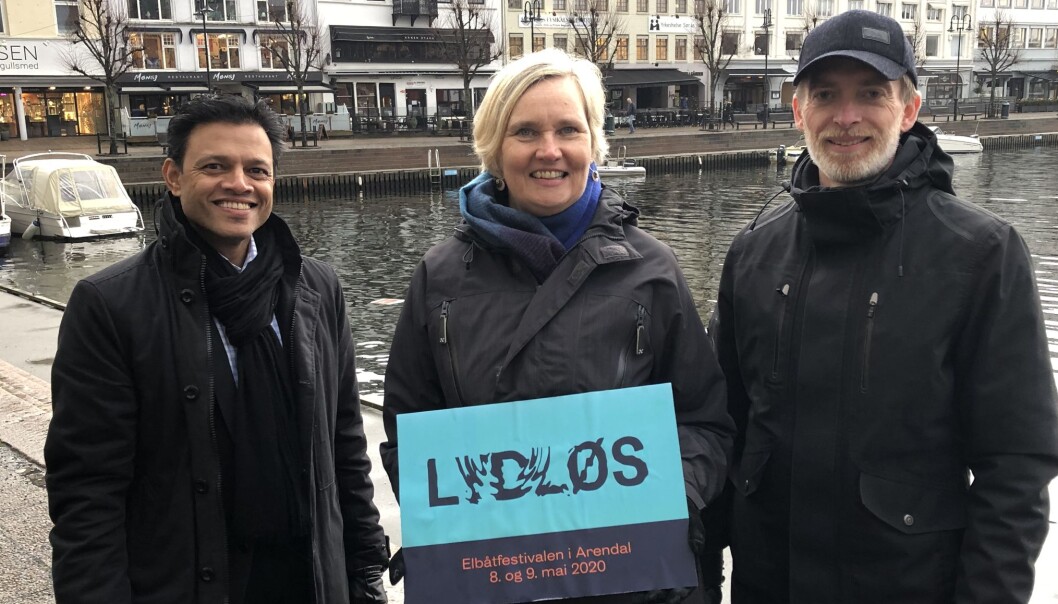 ARRANGERER ELBÅTFESTIVAL: Morten Haakstad, Ragnhild Hammer og Ståle Almenning i Pollen i Arendal. ARRANGERER ELBÅTFESTIVAL: Morten Haakstad, Ragnhild Hammer og Ståle Almenning i Pollen i Arendal.