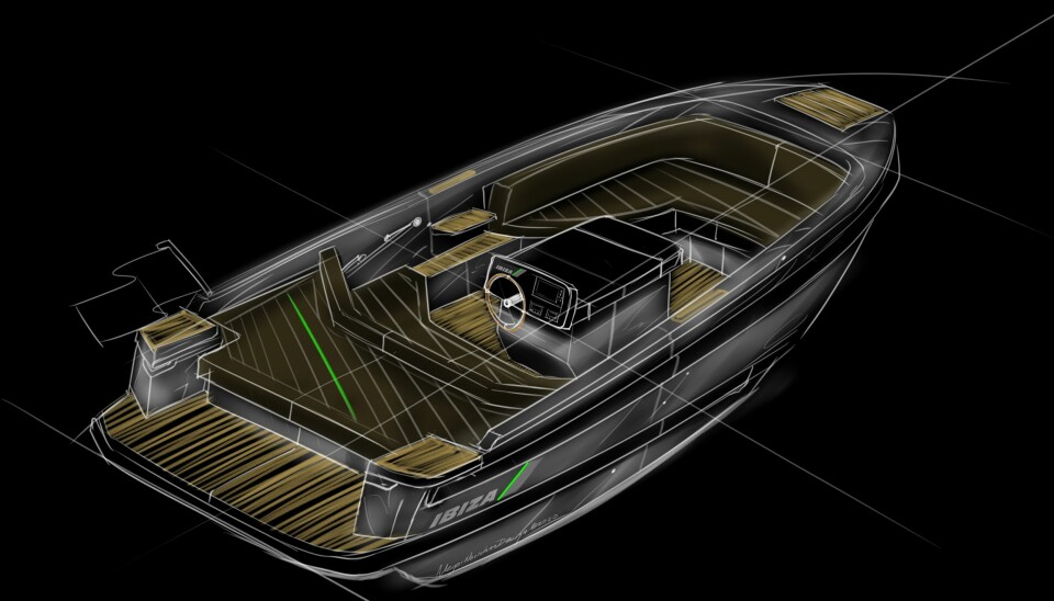 MODERNE SNEKKE:
Slik ser konseptskissen
ut for Ibiza Boats’
elbåtsatsning.