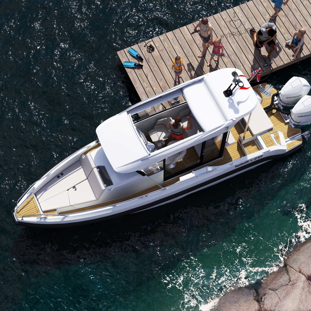 HYDROLIFT X-27 SUV: Slik blir den nye SUV-modellen fra Hydrolift. Båten har samme skrog som X-26 S. HYDROLIFT X-27 SUV: Slik blir den nye SUV-modellen fra Hydrolift. Båten har samme skrog som X-26 S.