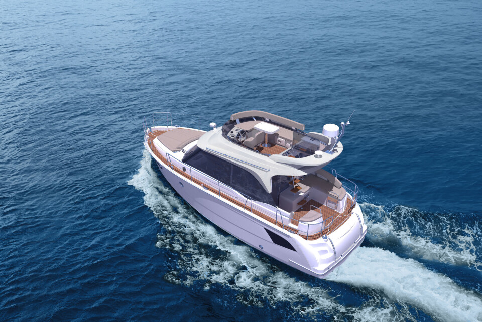FLYBRIDGE: Bavaria E34 skal bygges både som sedan og som flybridgeutgave.