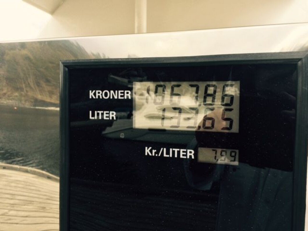 LENGE SIDEN: Det er mange år siden vi så denne dieselprisen på en sjøpumpe i Norge. LENGE SIDEN: Det er mange år siden vi så denne dieselprisen på en sjøpumpe i Norge.