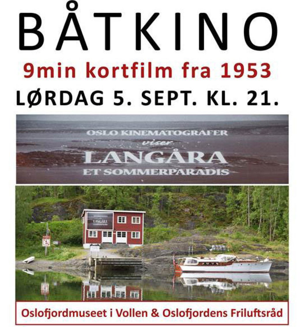 UTEKINO: Oslofjordmuseet og Oslofjorden Friluftsråd står bak utekino for båtfolket lørdag kveld. UTEKINO: Oslofjordmuseet og Oslofjorden Friluftsråd står bak utekino for båtfolket lørdag kveld.