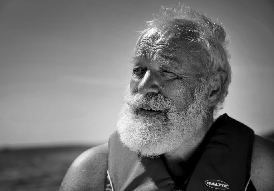 EKTE SJØMANN: Ulf Terje Johnsen er en ekte sjømann. Nå er han på vei til København i robåt. (Foto: Hans Eidstuen).