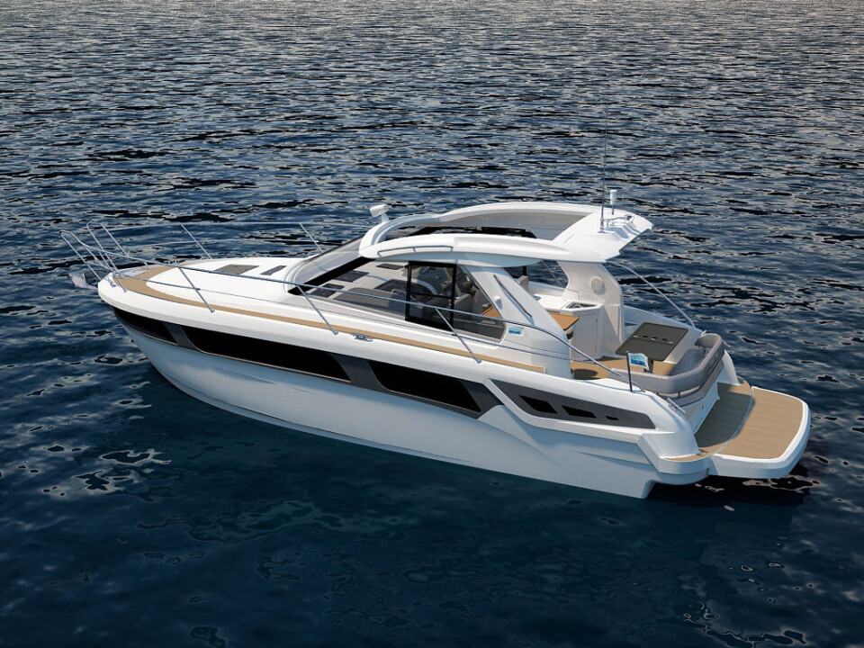 TEKSTILTAK: Den nye Bavaria Sport 360 vil få et tekstiltak i hardtop som lett og ledig kan skyves på og av.