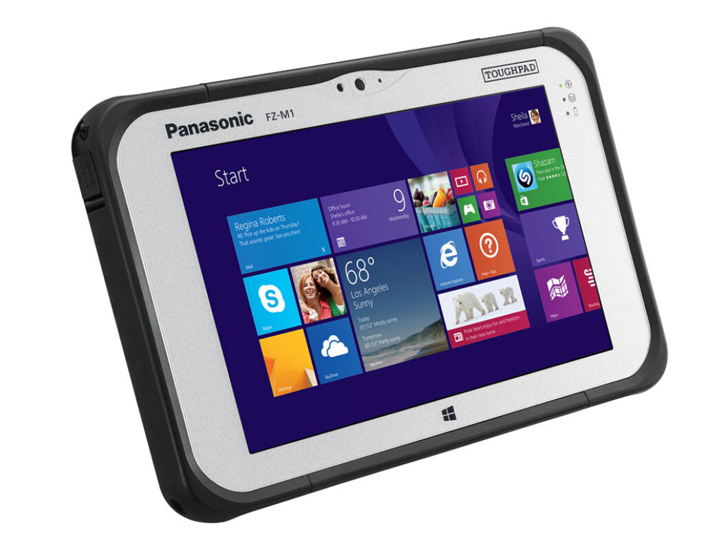 SOLID: Panasonic Toughpad FZ-M1 tåler fall fra 1,5 meter, og er i tillegg vann- og støvtett. SOLID: Panasonic Toughpad FZ-M1 tåler fall fra 1,5 meter, og er i tillegg vann- og støvtett.