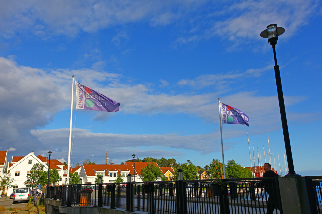 BESTE GJESTEHAVN: Farsund har vunnet kåringen to ganger tidligere, både i 2010 og 2011. Det er de to flaggene ved Gåsholmen synlige bevis på. BESTE GJESTEHAVN: Farsund har vunnet kåringen to ganger tidligere, både i 2010 og 2011. Det er de to flaggene ved Gåsholmen synlige bevis på.