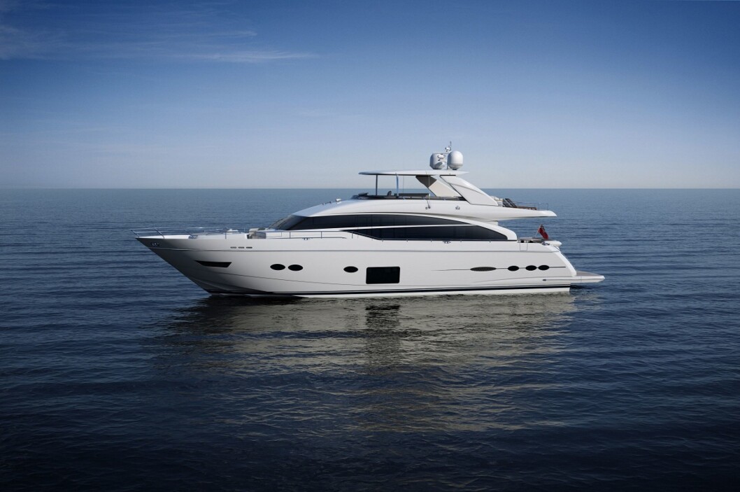 Princess 88 MY er hele 27 meter lang og veier 67 tonn. Princess 88 MY er hele 27 meter lang og veier 67 tonn.