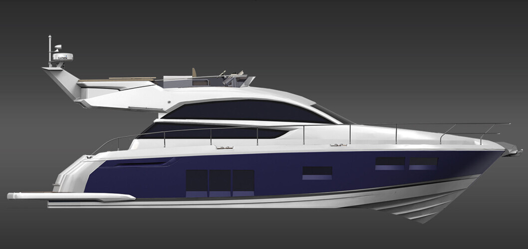 SQUADRON 48: Den nye flybridgebåten fra Fairline inneholder det meste med sine tre dekk og 49 fot. SQUADRON 48: Den nye flybridgebåten fra Fairline inneholder det meste med sine tre dekk og 49 fot.