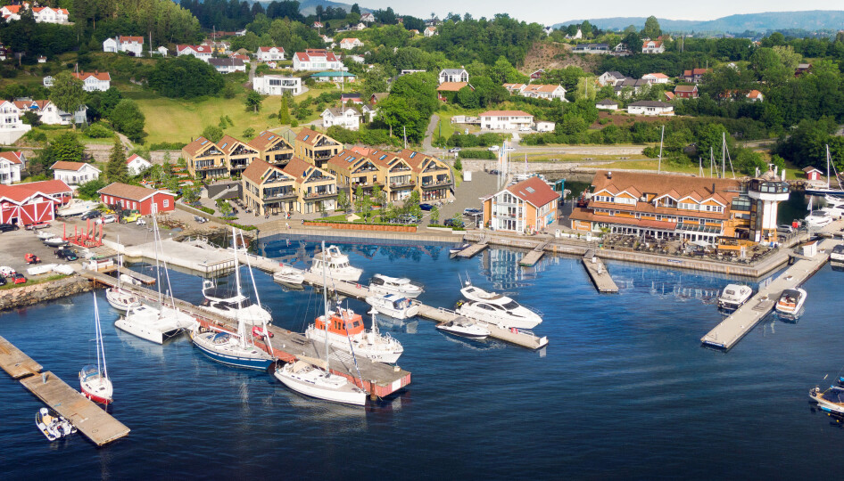 NÆRINGSVIRKSOMHET: I 2022 vil det bli ferdig leiligheter med næringsvirksomhet i første etasje nåt bryggekanten i Vollen.