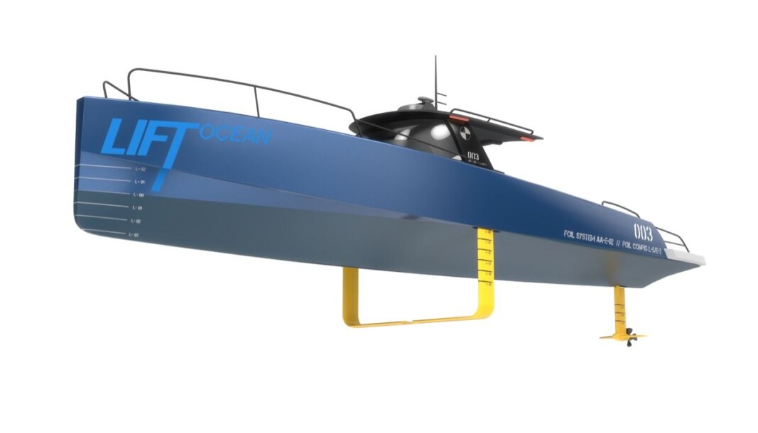 HYDROFOIL: Slik ser hydrofoil-løsningen til Lift Ocean ut. HYDROFOIL: Slik ser hydrofoil-løsningen til Lift Ocean ut.