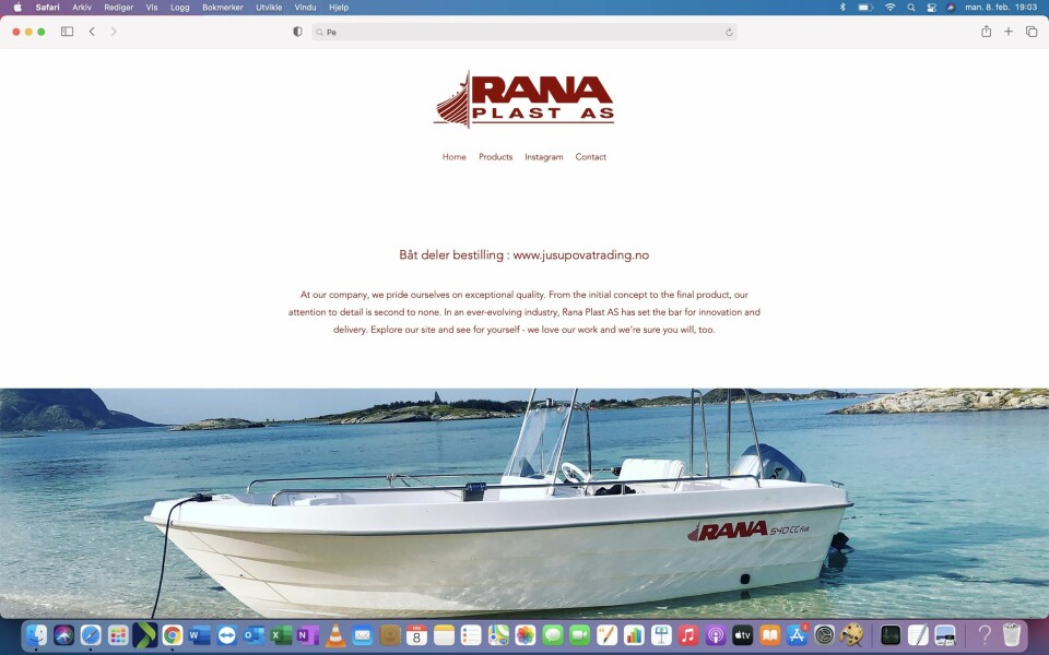 RANA 610: Ny hjemmeside fra Rana Plast AS og nye Rana-båter i produksjon. Dette skjer mens boet i konkursbedriften Båtsalg AS har kommet opp i 5,7 millioner kroner.