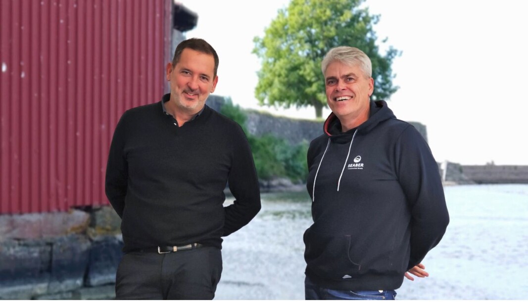 SAMARBEID: Kelly Moulton i Sensar Marine og Trond Erik Bognø i Seaber (til høyre) har innledet samarbeid om å integrere løsningene i sine apper. SAMARBEID: Kelly Moulton i Sensar Marine og Trond Erik Bognø i Seaber (til høyre) har innledet samarbeid om å integrere løsningene i sine apper.