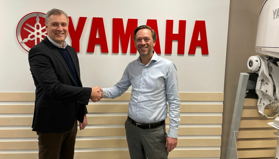 VIL SAMARBEIDE: Patrik Håkansson, direktør/partner i Ryds Båtar AB og Michael van Zomeren, managing director Yamaha Motor Scandinavia