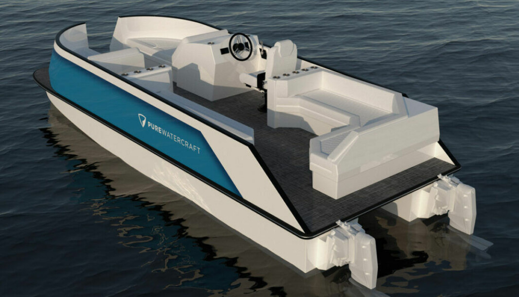 ELEKTRISK: Pure Watercraft og General Motors lanserer pontongbåt.