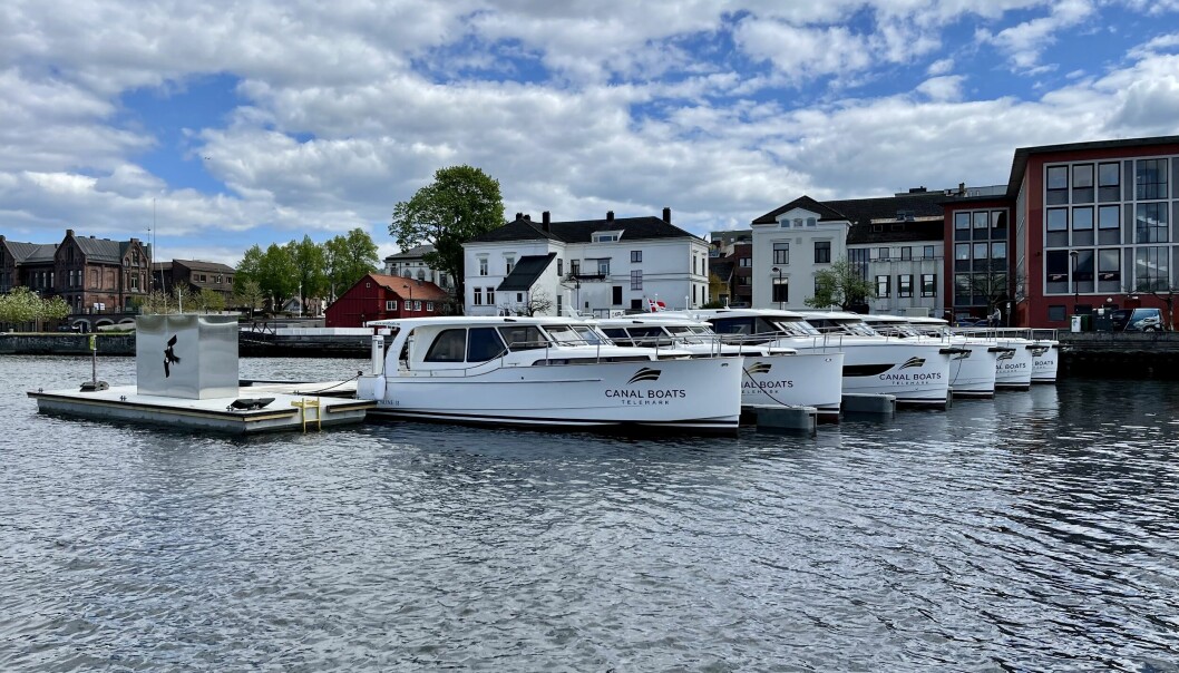 HELELEKTRISK SATSNING: Canal Boats AS startet i fjor med utleie fra Porsgrunn. Foto: Atle Knutsen.