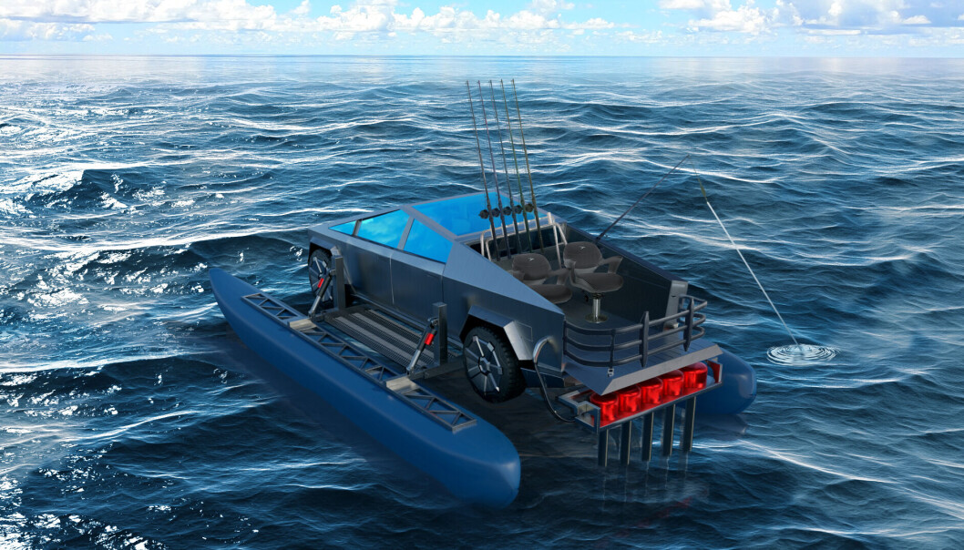 UT OG FISKE: Konseptene med Tesla Cybertruck er etter hvert mange, men går alt etter planen skal den også kunne brukes til fisketuren, som Tesla Cybercat. UT OG FISKE: Konseptene med Tesla Cybertruck er etter hvert mange, men går alt etter planen skal den også kunne brukes til fisketuren, som Tesla Cybercat.