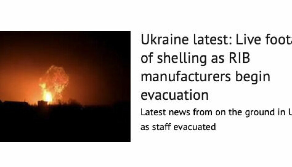 DRAMATISK: IBI News har lagt ut en video som viser eksplosjoner ved Grand-forhandleren MS Marine i Mykolajiw sør i Ukraina.