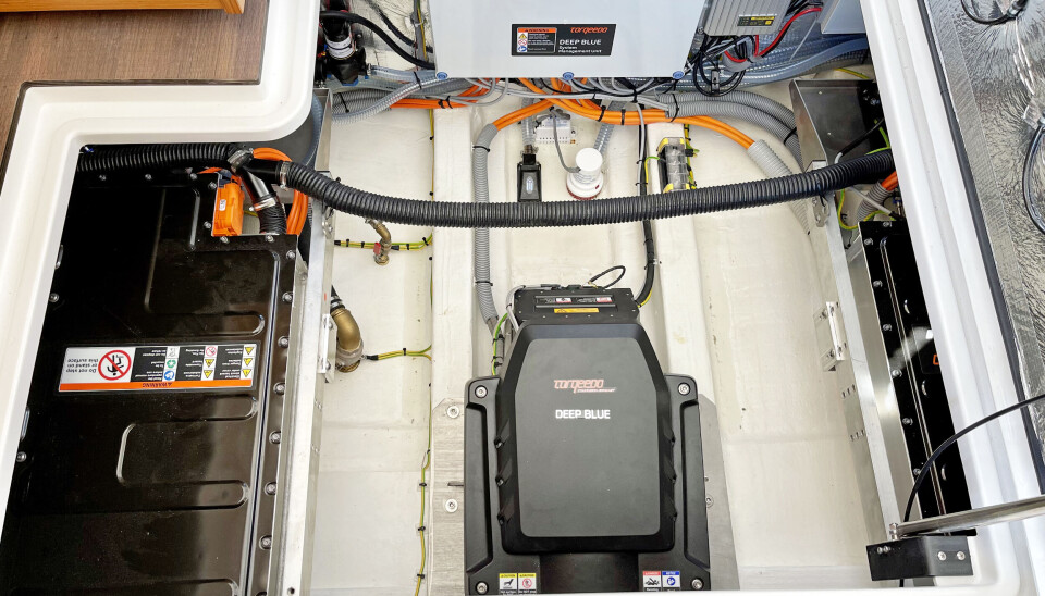 STOR LEVERANDØR: Tyske Torqeedo leverer batterier og fremdriftsløsninger til en rekke elbåtprodusenter, blant andre Greenline, Q-Yachts og Candela. STOR LEVERANDØR: Tyske Torqeedo leverer batterier og fremdriftsløsninger til en rekke elbåtprodusenter, blant andre Greenline, Q-Yachts og Candela.
